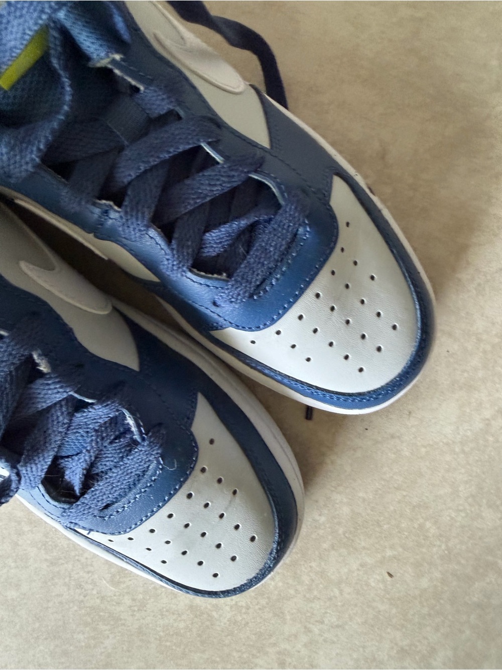 Nike Kids Sneakers Navy Blue and White with Lime Accent - Picture 4 of 5